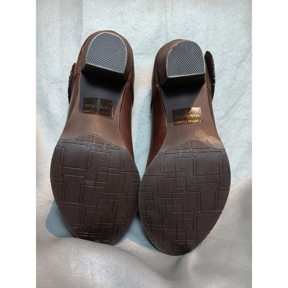 Vtg Mary Jane Corkys Elite Retro Heels 8 NIB Brown Leather Classic Spectator NOS - Picture 7 of 7